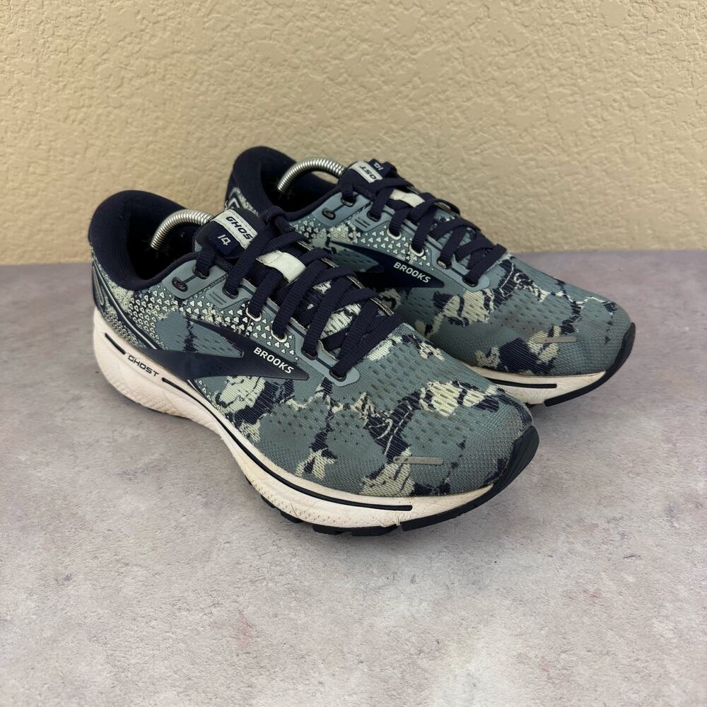 Brooks Ghost 14 Womens Size 8.5 Blue Pattern Running Walking